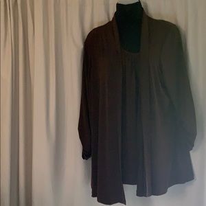 Susan Graver Chocolate tank and jacket set